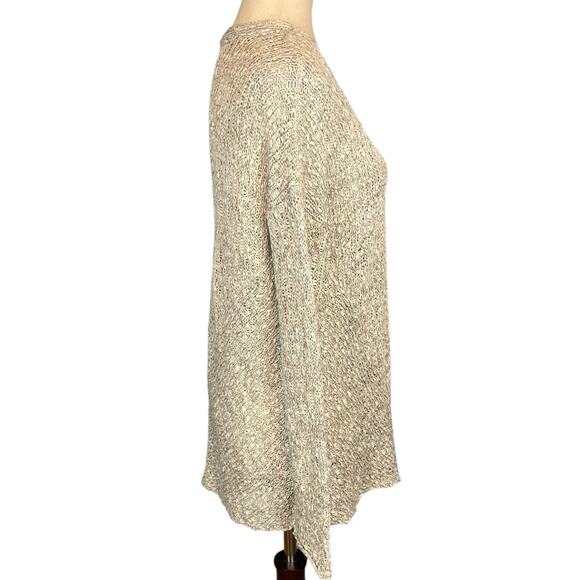 Eileen Fisher 100% Cotton Open Front Long Sleeve Gray Cardigan Small - Picture 4 of 6